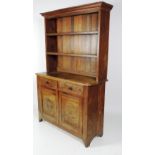 A carved oak Kitchen Dresser, with open