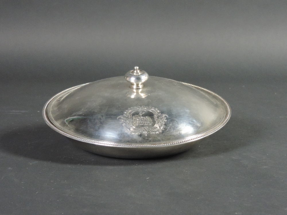 A plain circular English silver Vegetabl