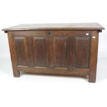 A heavy 19th Century oak Coffer, the rec