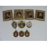 A set of 4 large reproduction miniature