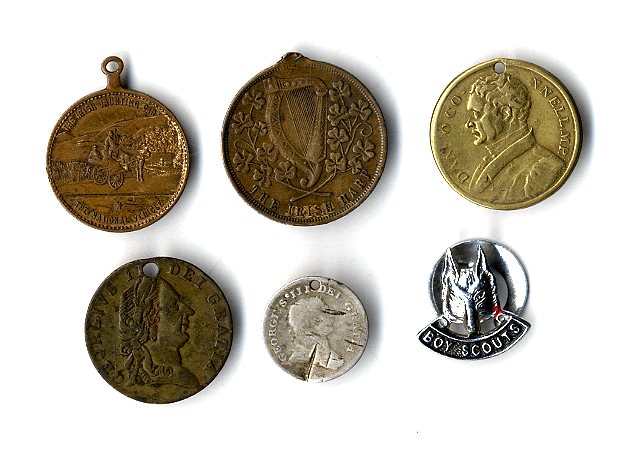 Irish Tokens & Coins: a collection of six Tokens & Coins,