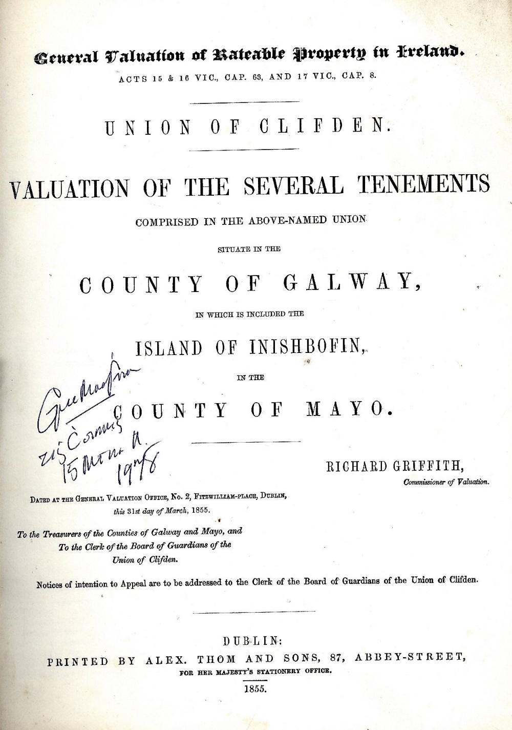 Galway interest: Griffith (R.) Valuation