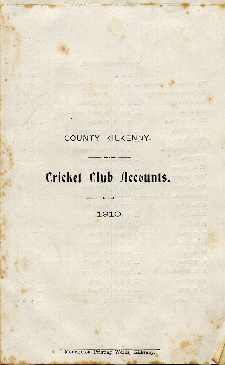 Early Co. Kilkenny Cricket Records 1901 - 1914

Cricket: Co. Kilkenny, a G.G.B. - Image 3 of 3