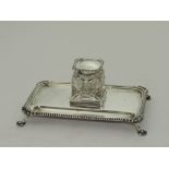 A Birmingham silver Inkstand, with gadro