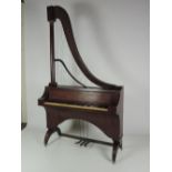 A rare and unusual Regency mahogany French Harpsichord,