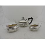 An attractive English silver three piece