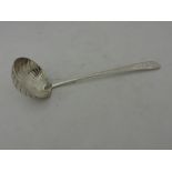 An extremely fine and rare bright cut Irish Provincial silver Sauce Ladle,