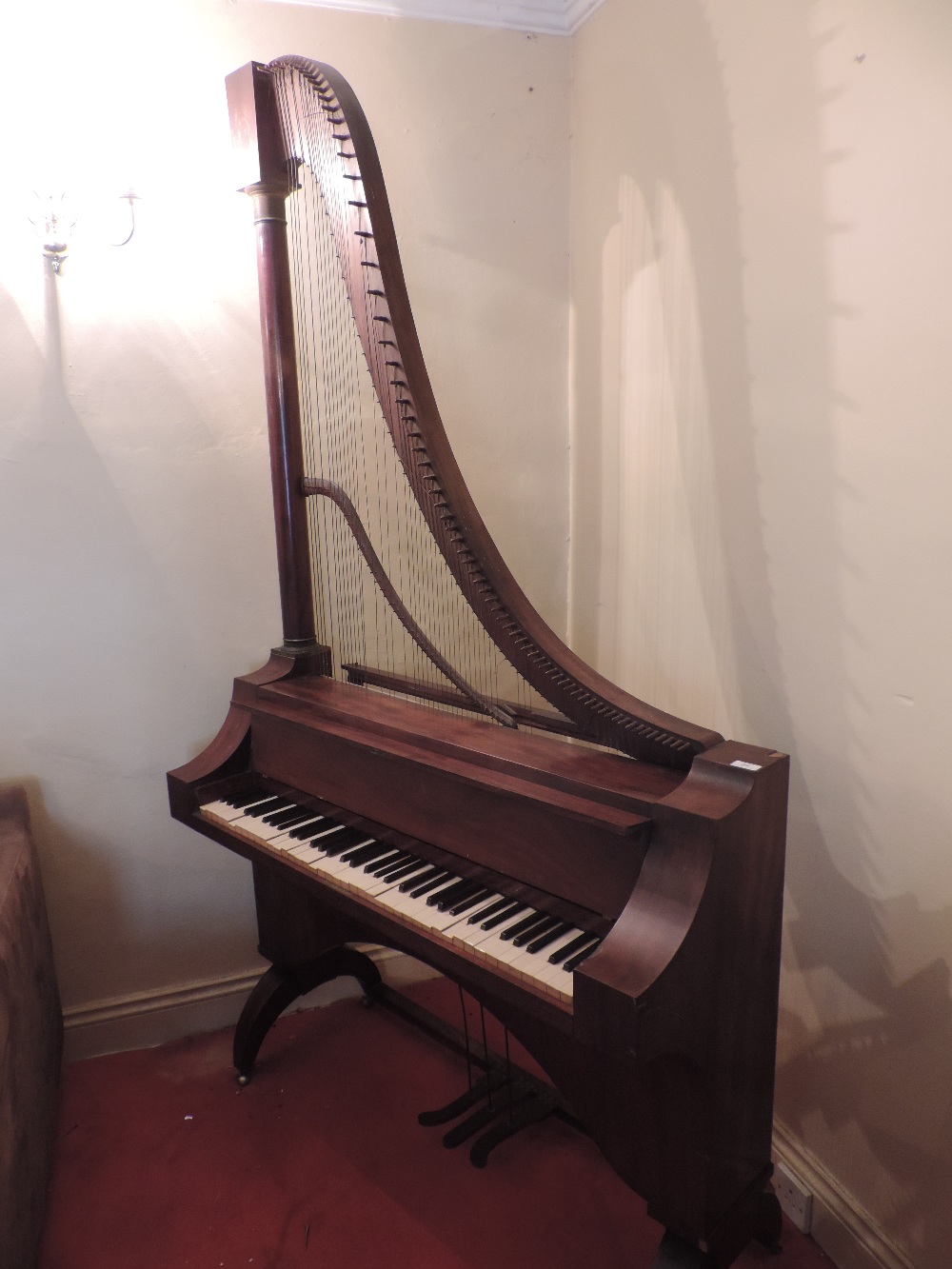 A rare and unusual Regency mahogany French Harpsichord, - Image 4 of 17