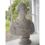 A large 19th Century plaster Bust, "Dani