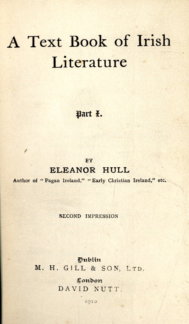 Hull (Eleanor) A Text Book of Irish Lite