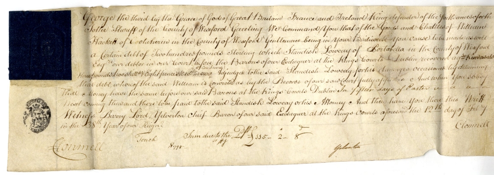 Co. Wexford: A Writ of 38th George III (
