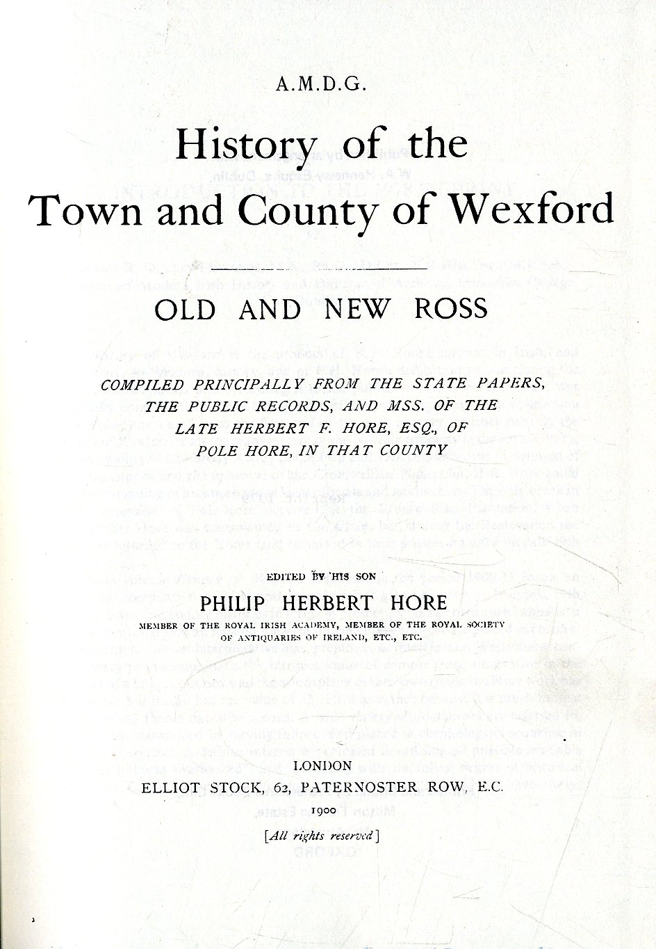 Co. Wexford: Hore (Philip Herbert) Histo