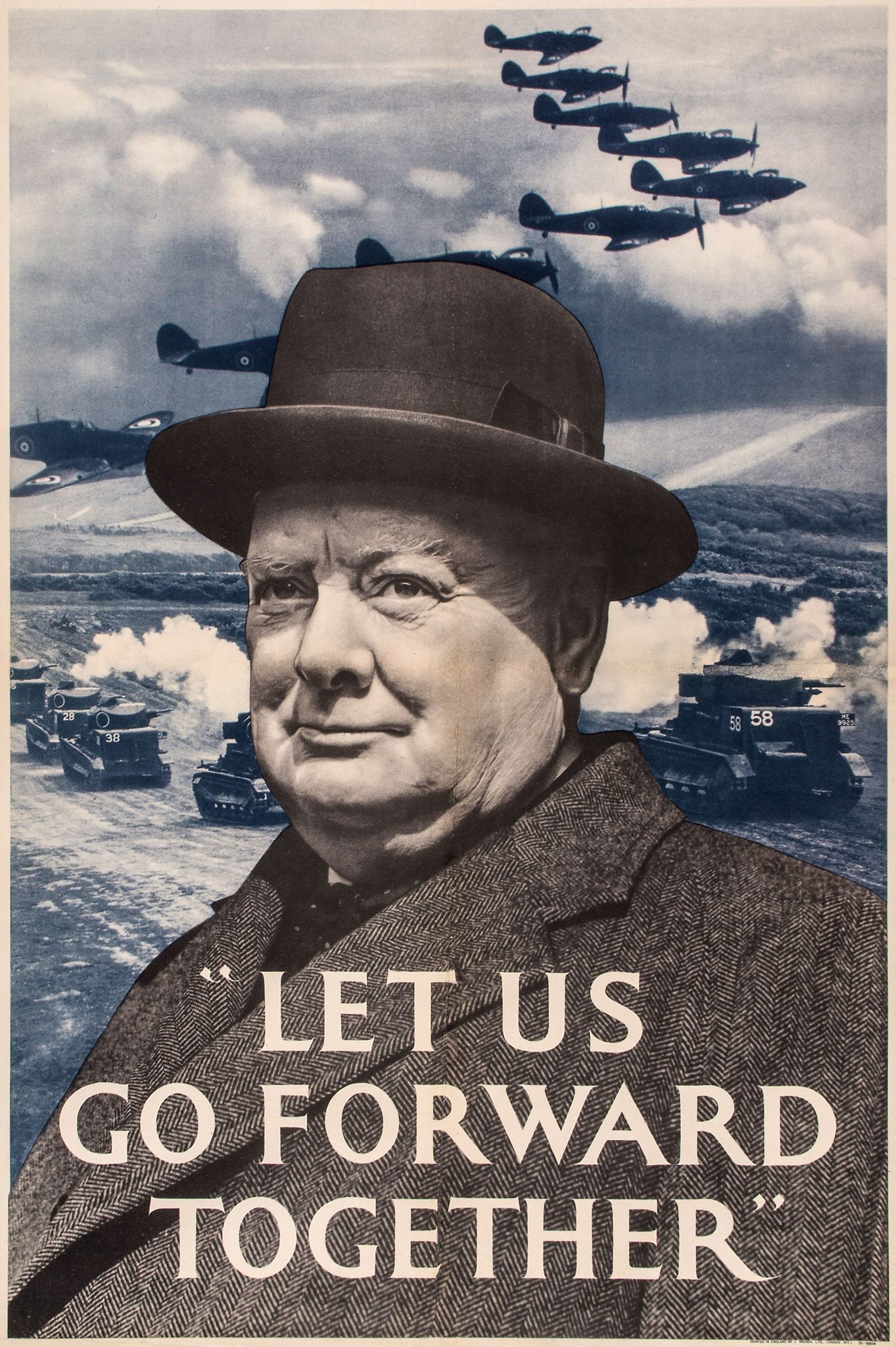 ANONYMOUS - LET US GO FORWARD TOGETHER offset lithographic poster in colours, 1940, printed by J.