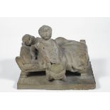 Due bambini che si svegliano,  ADRIANO CECIONI, Terracotta, cm. 19x25x18,5Bibliografia: 1978, A.