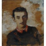 Ritratto di soldato,  SCUOLA TOSCANA, XIX SEC., Olio su compensato, cm. 18x17