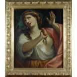 Lucrezia,  ATTR. A DOMENICO MARIA MURATORI, Olio su tela, cm. 75,5x63cornice in legno dorata e