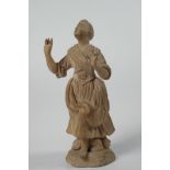 Damina,  ANONIMO DEL XIX SEC., scultura in terracotta, inizi XIX sec., cm. h. 20