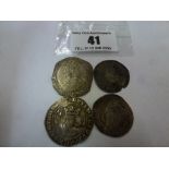 CHARLES 1 SHILLING AND 3 HAMMERED