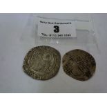 JAMES I SHILLING AND ELIZABETH SIXPENCE