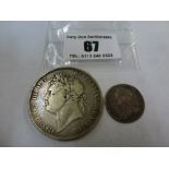 1821 CROWN AND 1746 SIXPENCE