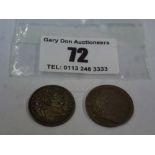 2 FOURPENCE MAUNDY PIECES