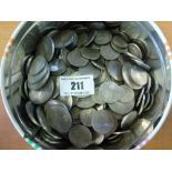 TIN OF ASSORTED UK PRE-DECIMAL AND DECIMAL  COINS