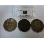 1897 SOUTH AFRICA 2 SHILLINGS, 1812 HALF PENNY TOKEN AND 1790 MASONIC TOKEN