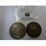 1746 LIMA HALF CROWN AND 1811 BANK 3 SHILLING TOKEN