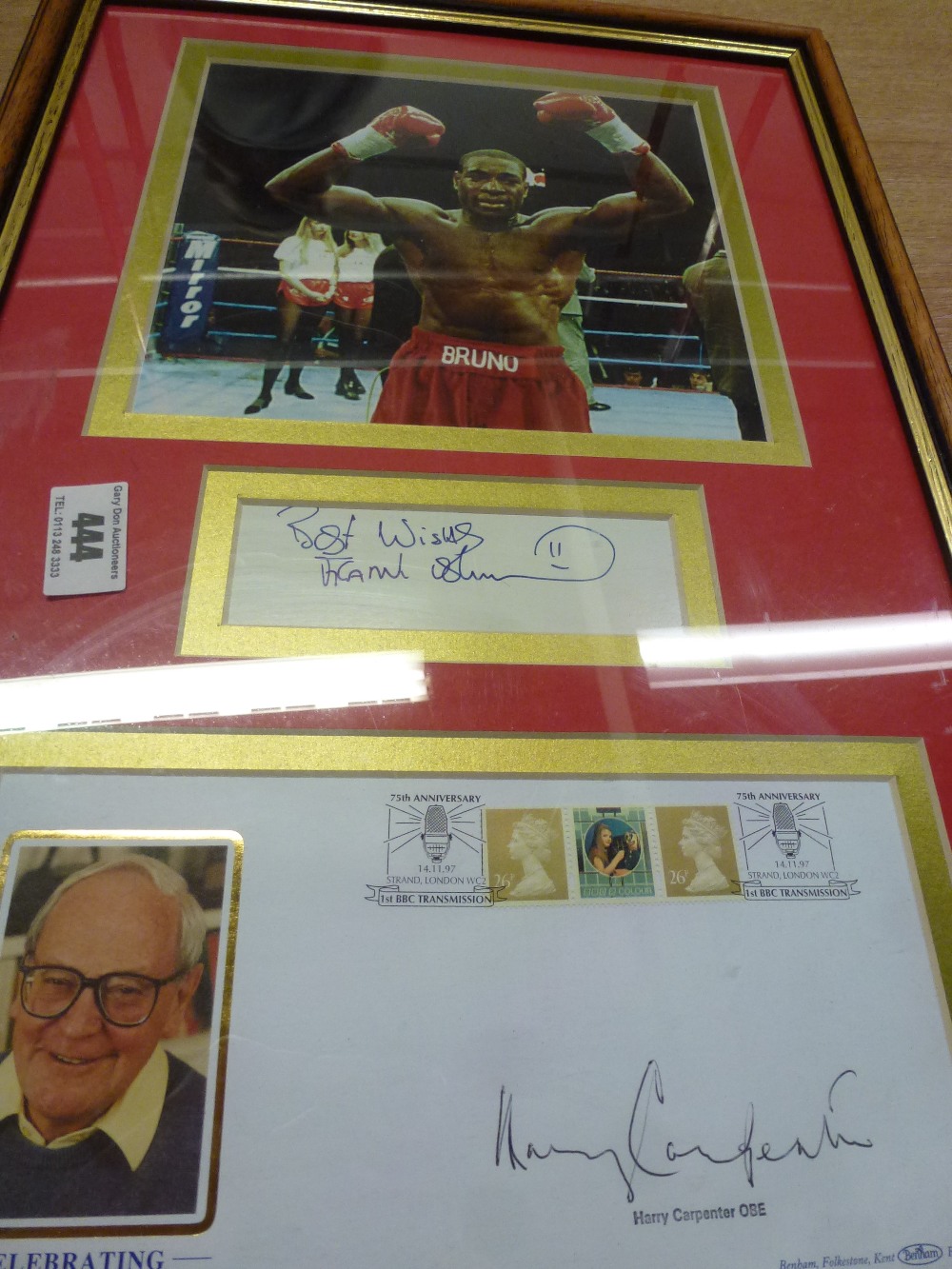 SIGNED FRANK BRUNO AND HARRY CARPENTER  PICTURE