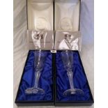 Webb Corbett pair of Silver Wedding toasting goblets (boxed)