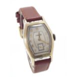 Longines 10k gold filled gentleman's wristwatch, 11L 15 jewel movement, no. 5681703, 25mm (a.f)