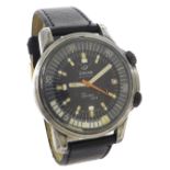 Enicar Sherpa OPS600 Military diver's gentleman's wristwatch, the black dial within a rotating