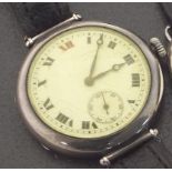Longines silver gentleman's circular wristwatch, import hallmarks for London 1926, the circular dial