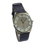 Rotary 1895 gold plated gentleman's dress wristwatch, ref. GS08002/10, black leather strap,