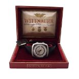Longines Wittnauer Alarm automatic stainless steel gentleman's wristwatch in original box, the
