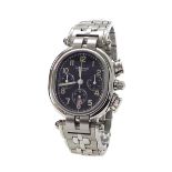 Roberge Andromede II Chronograph stainless steel gentleman's bracelet watch, ref. 10113200, oval