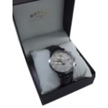 Rotary automatic calendar stainless steel gentleman's wristwatch, ref. GS02377/01, exhibition glazed