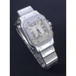 (81) Cartier Santos stainless steel automatic lady's bracelet watch, ref. 2423, case no. 662084CD,