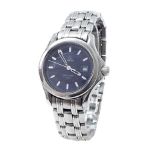Omega Seamaster 120m stainless steel lady's bracelet watch, blue metallic dial with baton markers,