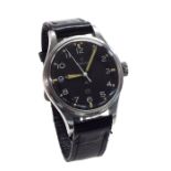Omega RAF issue stainless steel gentleman's wristwatch, circa 1953, reference 2777-1, original black