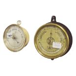 Small circular aneroid barometer/thermometer signed V Life-Buoy, W. Heath, 24 George Street,