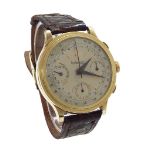 Eberhard & Co Extra-Fort gold plated chronograph gentleman's wristwatch, the dial with centre