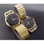 Two Smiths De Luxe gold plated gentlemen's bracelet watches (2)
