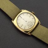 Zenith 9ct cushion cased gentleman's wristwatch, Birmingham 1937, the silvered dial with Arabic
