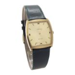 Omega De Ville 9ct gentleman's wristwatch, London 1970, the gilt dial with baton markers, cal. 620