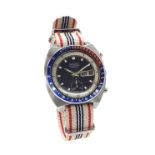 Seiko chronograph automatic stainless steel gentleman's wristwatch, ref. 613 9-8020, Pepsi bezel,