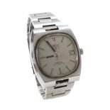 Omega Electronic f300Hz Chronometer stainless steel gentleman's wristwatch, circa 1972, the silvered