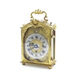 Interesting Austrian ormolu small Grand Sonnerie three train boudoir clock with alarm, the