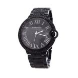 Cartier Ballon Bleu customised black steel stone set gentleman's bracelet watch, ref. 3001, the