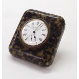 Swiss miniature tortoiseshell timepiece, the circular dial signed A. Webster & Co. 60 Piccadilly W.,